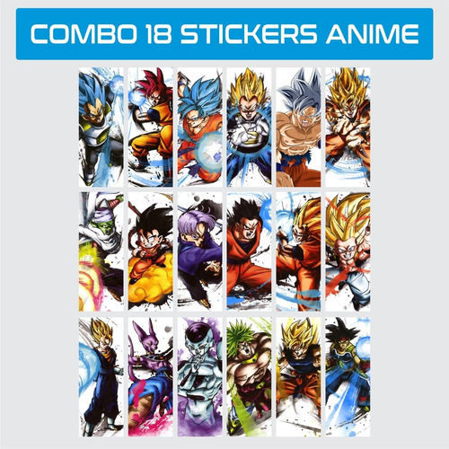 Imagen 1 de 4 de Sticker Dragon Ball Z - Combo X 18 Sticker - Animeras