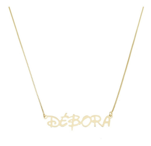 Corrente Personalizada Nome  Folheada A Ouro 18 K