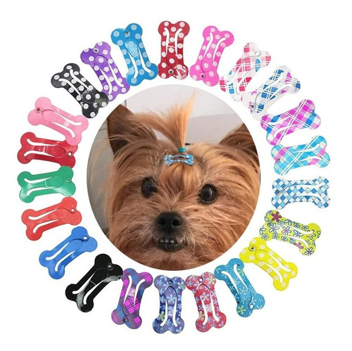 Pinzas Pelo Mascotas Perro Gato Forma Hueso Clip Pequeño 10p