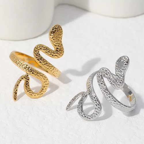 Anillo Serpiente Marmoleada Acero
