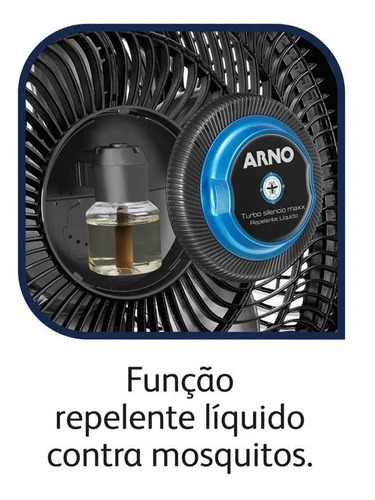 Ventilador de parede e de piso Arno CC97 turbo preto com 6 pás, 49 cm de diâmetro 220 V