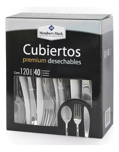 Member Marks 02 Color Plateado Caja Cubiertos Premium Desech