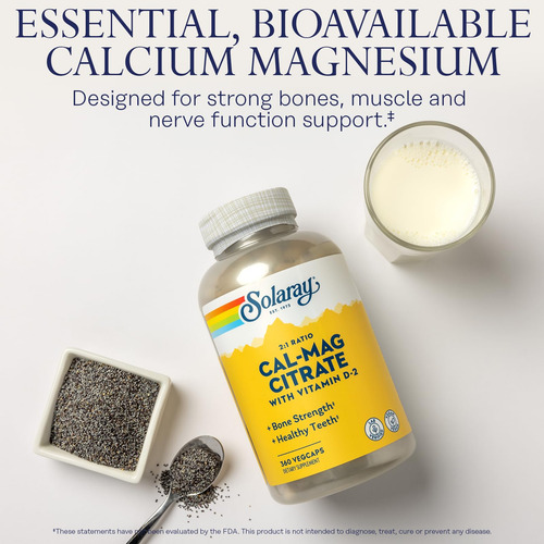 Solaray Cal-mag Citrate With Vitamin D 2:1 Capsules, 360 Cou