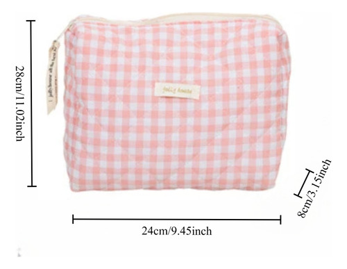 Neceser Rosa Con Cierre Tipo Clutch
