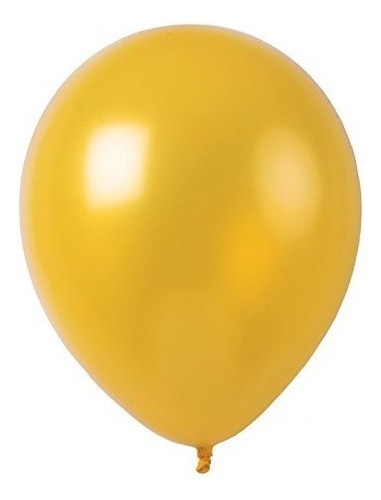 Globos De Látex Amarillo Metálico Sólido De 12  Paquete De 