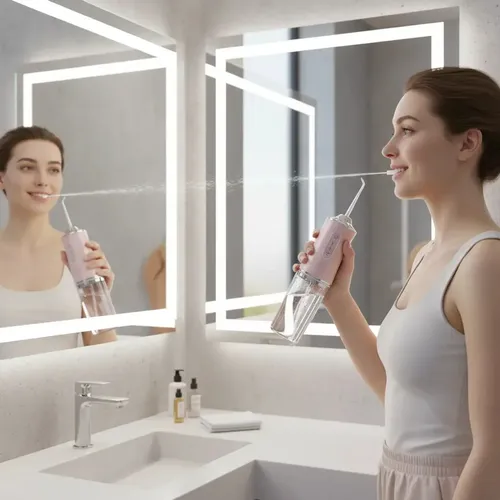 Irrigador Oral Portátil Chorro De Agua Para Limpieza Bucal Color Rosa