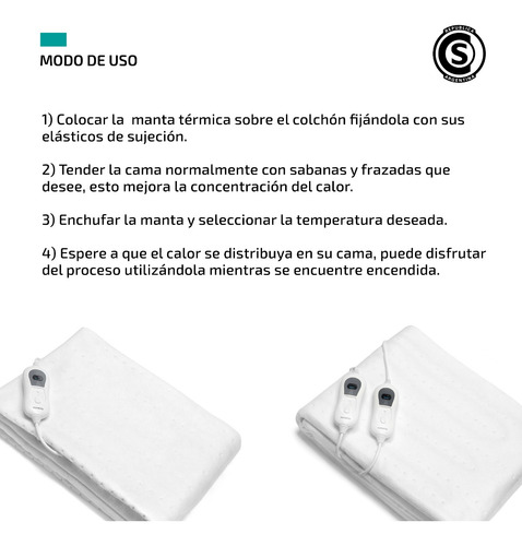 Imagen 5 de 9 de Manta Termica Electrica Femmto Calienta Cama 1plza 3 Niveles
