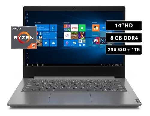 Notebook Lenovo Ryzen 5 4500u 8gb 256gb 1tb 14 Hd Win 10 Pro