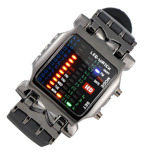 Reloj Unisex Femenino Electrónico Led Con Correa De Poliuret