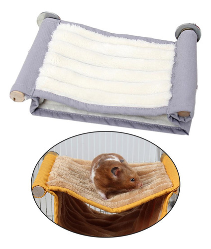 Felpa Hamster Hamaca Colgante Cama Columpio Doble Capa Gris