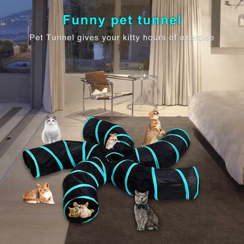 Túneles Plegables 5 Agujeros Para Gatos Túnel Juego Mascotas