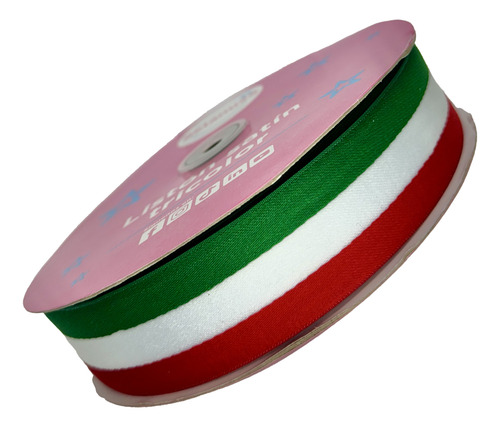 Rollo Listón Tricolor Satinado #9: 38mm X 50mts - Mercería