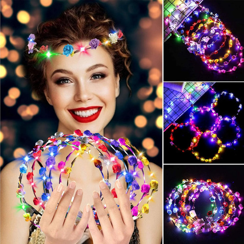 6 Corona De Flores Artificial Tiara Multicolor Fiesta Prince