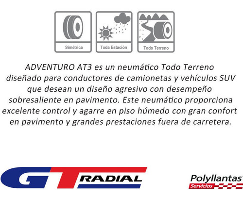 Paq 2 Llantas 275/55r20 111h Gt Radial Adventuro At3