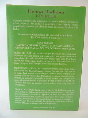 Imagem 2 de 3 de Henna Casa Da Índia Frete Fixo