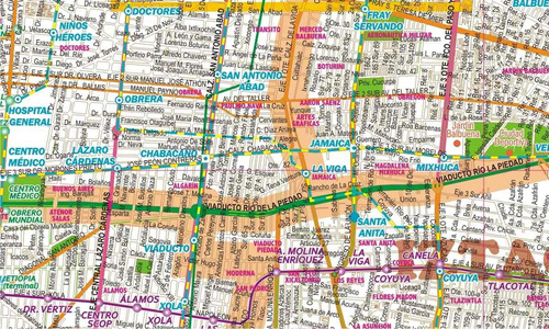 Imagen 2 de 2 de Mapa Plano Ciudad De México D.f. Cdmx Viajes Mural