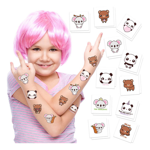 Cute Bears Temporary Tattoos | Pack Of 24 | Made In The Usa.