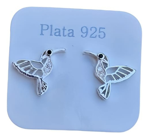 Aros Colibri Calados Con Piedras Cubic Engarzadas Plata 925 