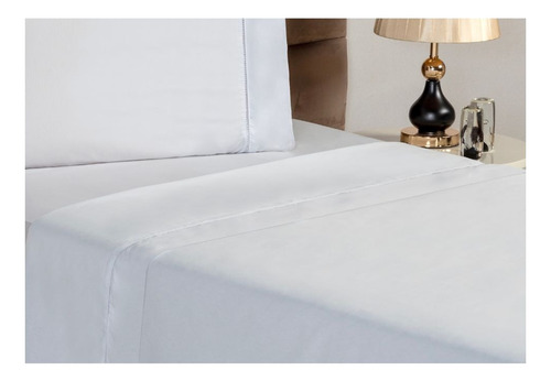 Lençol Solteiro Avulso Sem Elástico 100% Algodão - 200 Fios Cor Branco