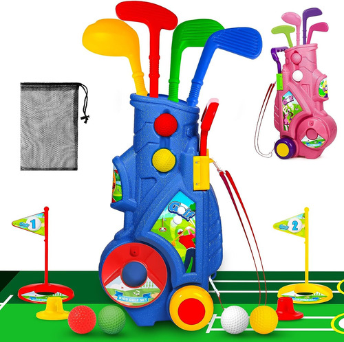 Set Golf Niños 2-5 Años 4palos + 8 Bolas + 2 Hoyos+ Maleta