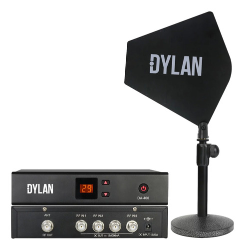 Distribuidor De Antenas Dylan Da-400 Para In-ear 4 Canais + Cor Preto
