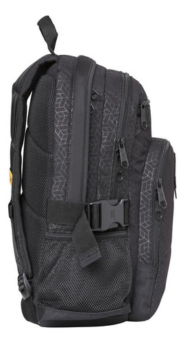 Mochila Para Notebook Cat Brent Color Negro Diseño De La Tela Geométrico