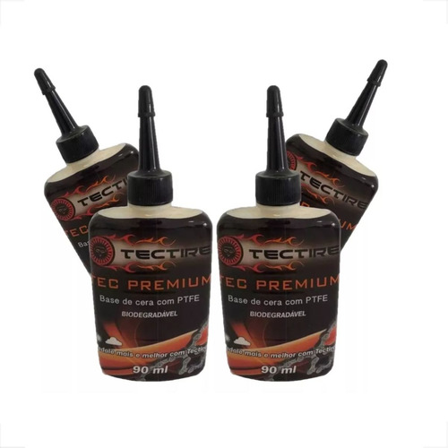 4x Óleo Lubrificante Corrente Tectire Cera 90ml C/ Ptfe Mtb