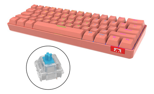 Teclado Mecánico Compacto Rgb Led Inalámbrico Rosa A