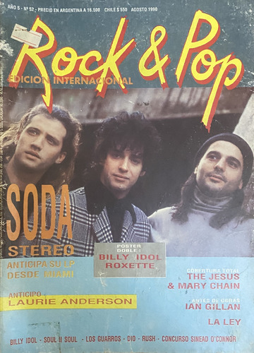 Rock Pop, Revista Nº 52 Soda Stereo Ian Gillan Rush  Ej2