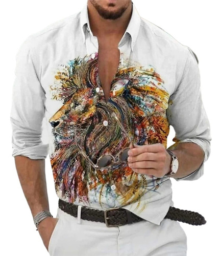 Camisas De Manga Larga Con Estampado De Diseñador Para Hombr