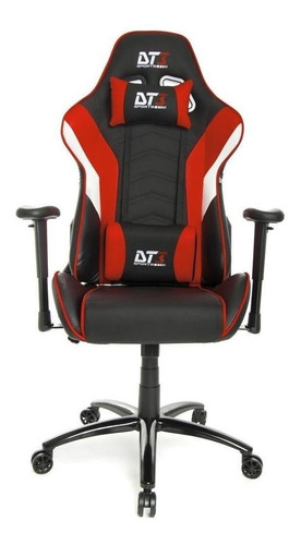 Cadeira de escritório DT3sports Elise gamer ergonômica  preta e vermelha com estofado de couro sintético