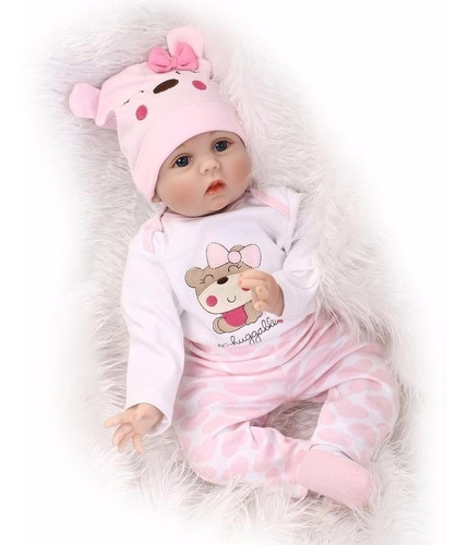 Bebe Reborn 57cm Silicon Envio Gratis Osita Muñeca Niña