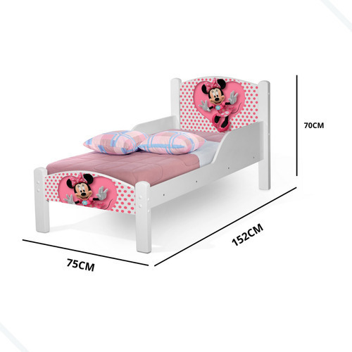 Lucare princesas simple mini cama infantil personagens minnie com colchão cor branco