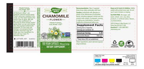 Nature's Way Flor De Manzanilla 700mg 100 Cápsulas