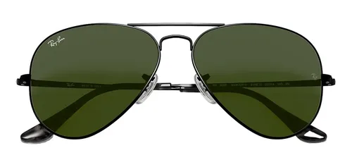 Oculos Sol Rayban 3025 Aviator Preto Lentes Verde Original