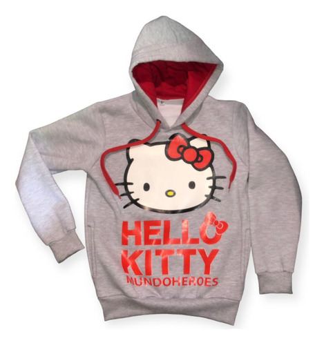 Buzo Frizado Con Capucha Y Bolsillo De Hello Kitty Infantil