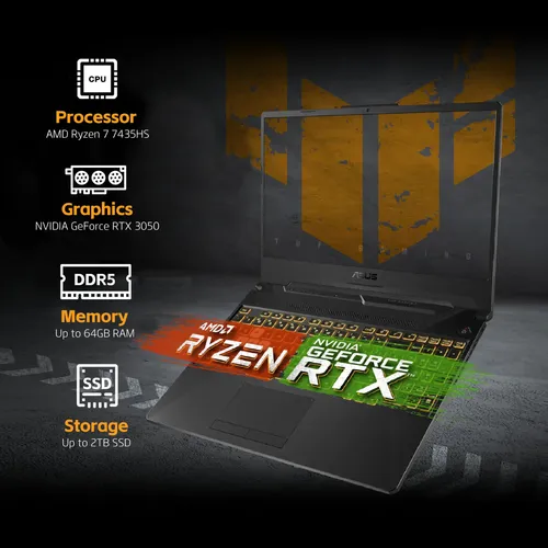 Portátil Para Juegos Asus Tuf A15 Con Amd Ryzen 7, Nvidia Ge