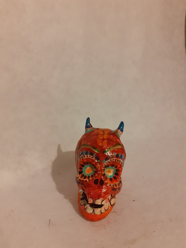 Calavera Colección Diablo Sandía De Papel Mache