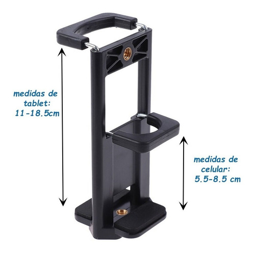 Imagen 2 de 10 de Soporte Clip Doble Para Celular Tablet Tripode Brazo Univers