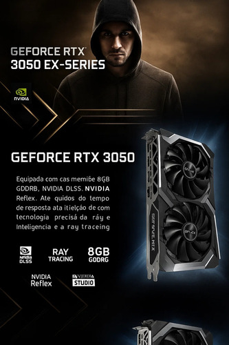 Placa De Vídeo Galax Oc Geforce Rtx 3050 6gb Ex Gddr6