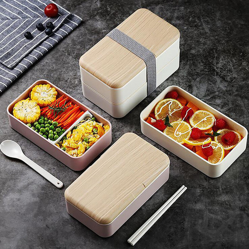 Caja De Almuerzo Para Microondas, De Madera Japonesa,