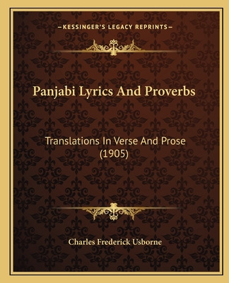 Libro Panjabi Lyrics And Proverbs: Translations In Verse ...