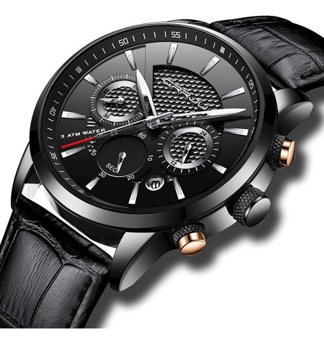 Crrju Reloj De Pulsera Para Hombre De Negocios Con Fecha Aut
