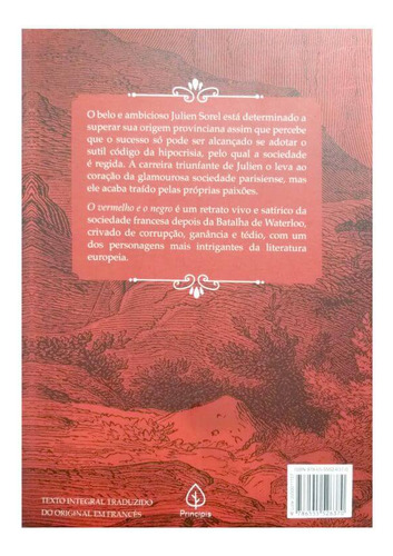Livro Físico O Vermelho E O Negro Stendhal Texto Integral Traduzido Do Original Em Francês