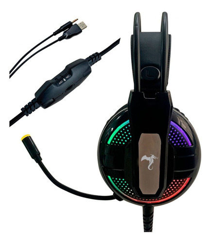 Imagen 3 de 6 de Auriculares Gamer Kolke Odín C/ Mic Luces Led Usb+3.5mm Loi