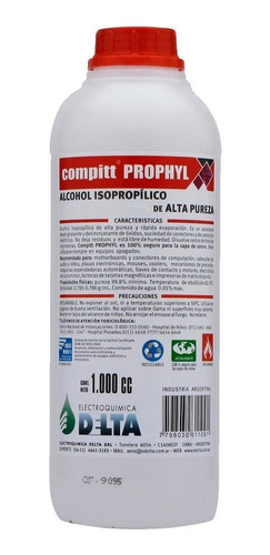 Alcohol Isopropilico Delta Compitt Prophyl 1 Litro