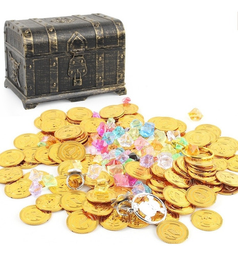 Juguete Cofre Del Tesoro Para Niños, Juego De Monedas De Oro