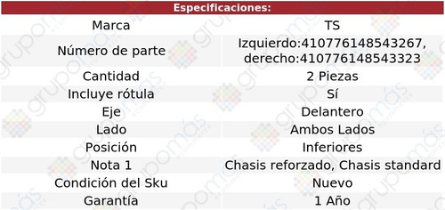 Par Horquillas Inferiores Delanteras Ts C20 Pickup 71 A 74