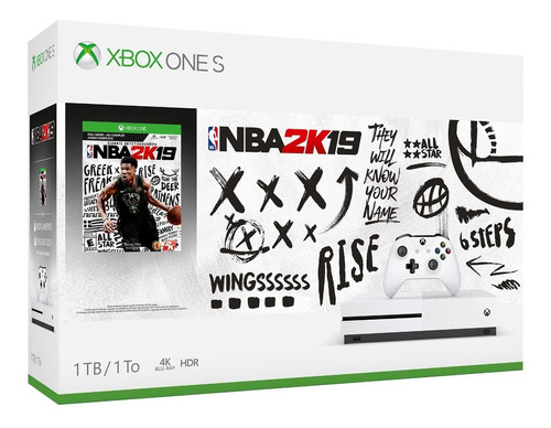 Paquete Microsoft Xbox One S 1tb Nba 2k19 Blanco 234-00575