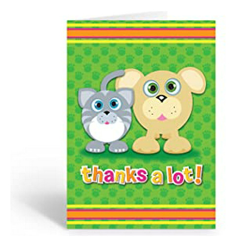 Cute Cat & Dog  caja De Tarjetas De Nota Tarjeta De Agradec